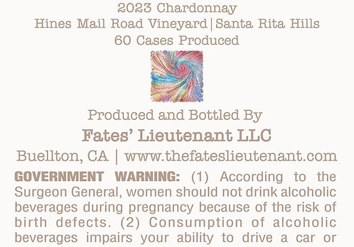 2023 Hines Mail Road Vineyard Chardonnay, Sta. Rita Hills — view 5