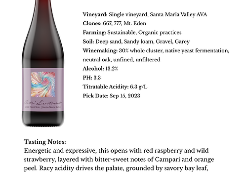 2022 Purple Label Pinot Noir, Santa Maria Valley — view 3