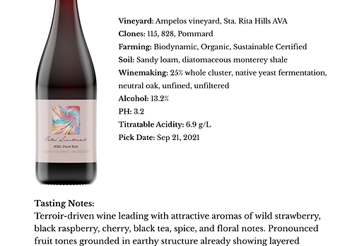 2021 Ampelos Vineyard Pinot Noir, Sta. Rita Hills — view 3