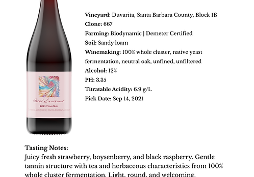 2021 Duvarita Vineyard Pinot Noir, Santa Barbara County — view 3